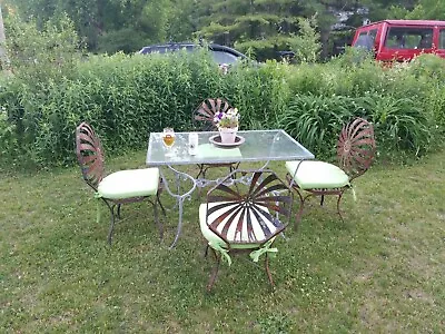  Francois Carre Antique Spring Metal Garden Chairs  • $295