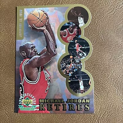 Michael Jordan Retirement Card Die Cut • $30