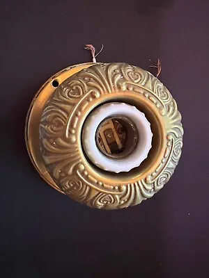 Vintage Antique 1920's Brass Ceiling Light Fixture • $30