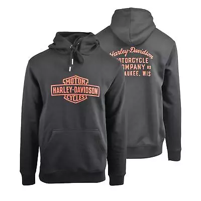 Harley-Davidson Men's Hoodie Black Beauty Oil Can Bar & Shield Pullover (S02) • $60.75