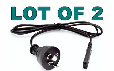 $14.90 • Buy 2 X Figure-8 Power Lead/Cord/Cable IEC-C7 Appliance/Laptop Charger 2-Pin 2pcs 2X