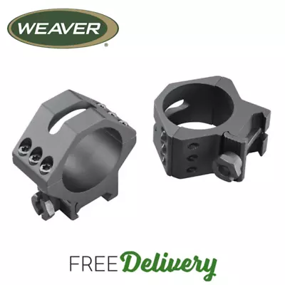 Weaver Six Hole Scope Rings Fits Picatinny Rails 34mm Low Black Ships Free! • $84.99