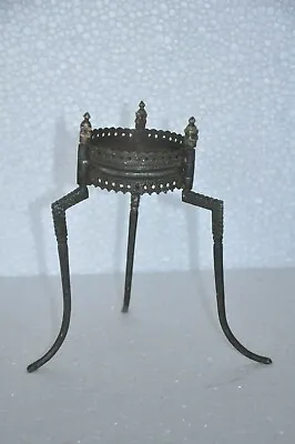 Vintage Iron Inlay Engraved Unique Long Handcrafted Tripod Pot Stand  • $81