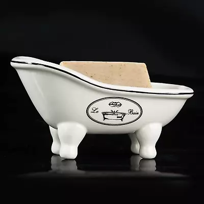 1 Piece 5.6 Le Bain Ceramic Mini Clawfoot Slipper Bathtub Soap Dish Decortativ • £14.19