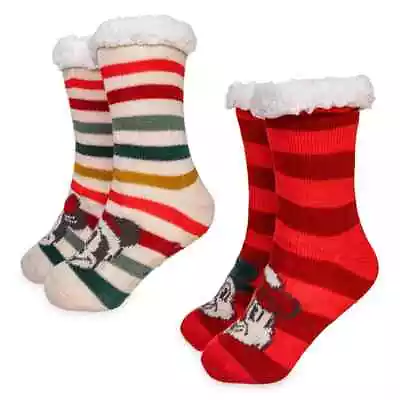 Mickey Mouse And Friends Christmas Lounge Socks Set For Adults 2-pack Osfm New • $24