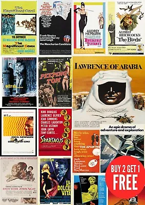 1960's Classic Retro Vintage Many Movie Posters A0-A1-A2-A3-A4-A5-A6-MAXI C454 • £20.99