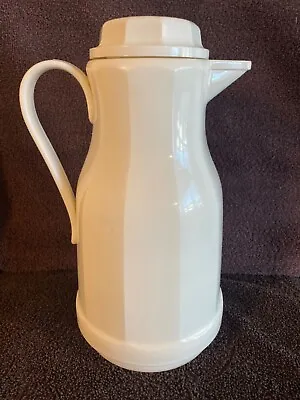 Vintage Insulated Carafe White Swirl Coffee Tea Pitcher 10 1/2’’ • $13.95