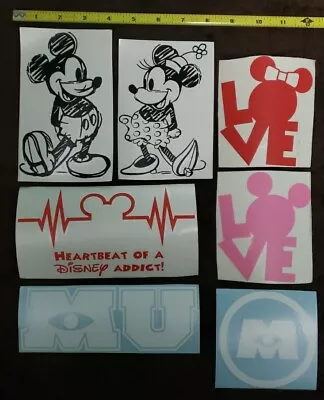 (7pc) Mickey Mouse/Disney™️ Vinyl Decal Sticker Lot  DIE-CUT  Love University MU • $5.50