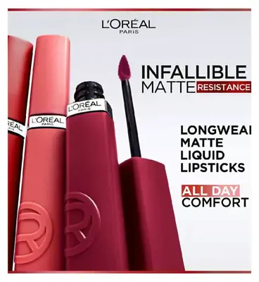 Loreal Infallible Matte Resistance Lipstick Choose Your Shade *NEW* • £100