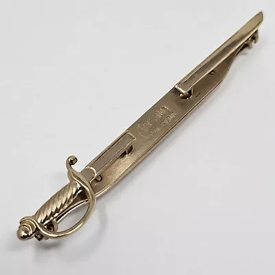 Vintage ANSON Gold Tone Sword Tie Bar Clip Clasp Pat Pend • $13.99