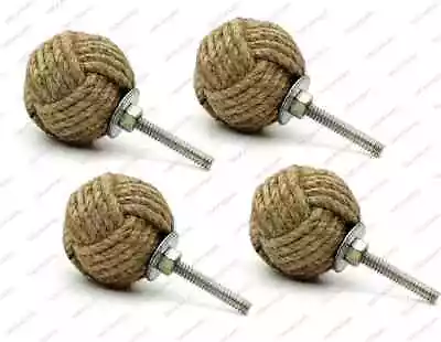 Jute Knobs Rope Knot Drawer Pulls And Knobs Pull And Push Handle Knobs For Cabin • $14.12