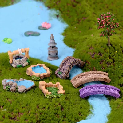 Garden DIY Fairy Miniature Water Well Bridge Lighthouse Mini Craft Decoration • £4.10