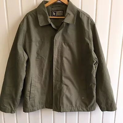 Farah Weekend Fleece Lined Jacket Size L Khaki Green (cs) • £15