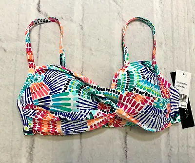 La Blanca Waves Of Color Draped Wrap Bralette Bikini Top Womens 6 MSRP $83 • $19.99