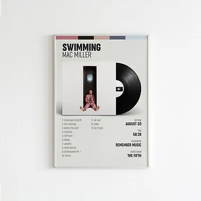 Mac Miller | SWIMMING | Album/Tracklist - Wall Digital Art Poster - Light • $9.68