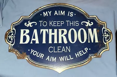 Retro Bathroom Metal Sign • $14.99