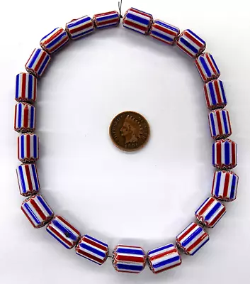 25  Old Vintage FLAG Striped Chevron African Trade Beads  L1114 • $20