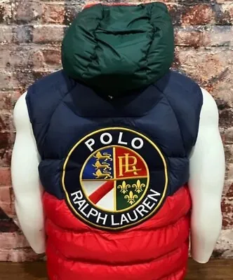 $298 Polo Ralph Lauren Crest Patch Hooded Pullover Puffer Vest Men Medium Kith • $150