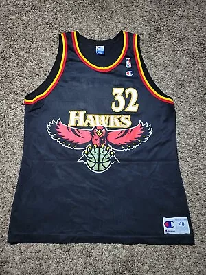 Vtg Champion Christian Laettner Jersey #32 Atlanta Hawks NBA Jersey Sz 48 XL • $199.99