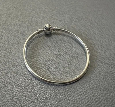 $42.08 • Buy Pandora Moments Bangle Size 16cm Sterling Silver Charm Bracelet ALE S925