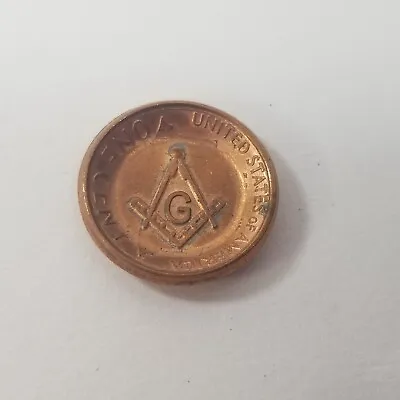 Masonic Freemason Pressed Penny Mason Coins Token Lincoln Cent • $10.99