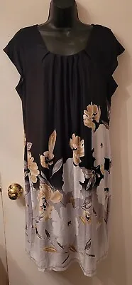 Aa Studio Women's Black Floral Dress Size 14 • $12.90