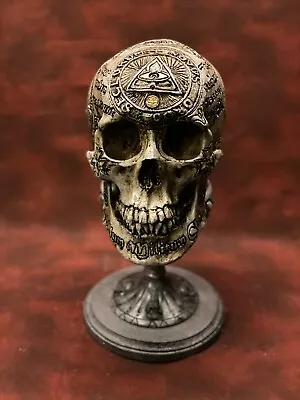 Real Human Skull RESIN REPLICA SIGNED Templar Knight Masonic Mason Memento Mori • $327