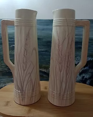 Lovely Pair Of Radford Pottery Hand Painted Art Deco Jugs • £35