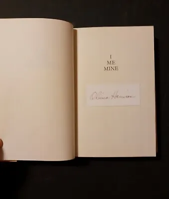 I Me Mine-George Harrison Vintage 1st Edition Hardcover Signed Olivia Harrison. • $175