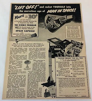 1963 REVELL Models Ad ~ MAN IN SPACE Project Mercury Space Capsule • $6.99