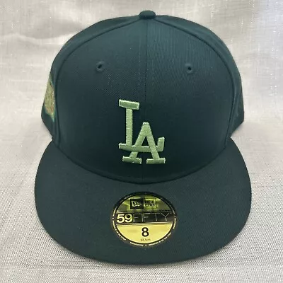 New Era LA Dodgers 2020 World Series Side Patch 59FIFTY Fitted Hat Size 8 • $39.99