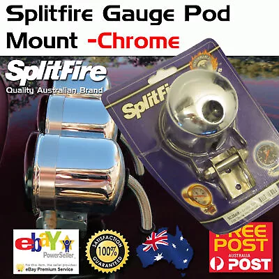 New Splitfire Gauge Cup Pod Mount 2 5/8  Chrome Suit Mechanical Gauges • $32.44