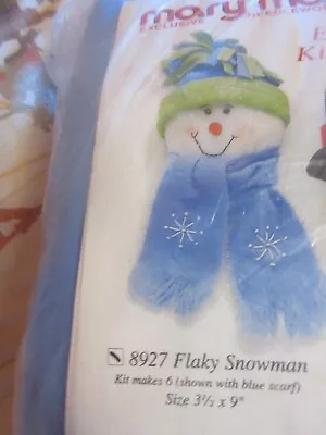 Mary Maxim Frosty Snowman Kit To Sew - Makes 6 Blue Snowman Faces • $6