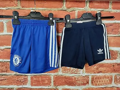 Baby Boys Bundle Age 12-18 Months 100% Adidas Blue Sports Shorts Chelsea Fc 86cm • £12.49