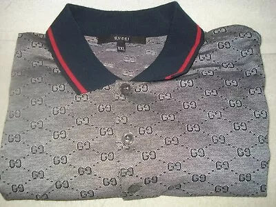 100% Authentic New Men Gucci Gg Blue Polo Shirt Us Xxl • $495