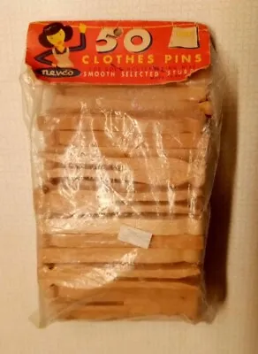 VINTAGE DEVCON CLOTHES PINS 50 In Original Sealed Packaging • $30