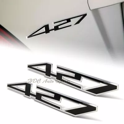 2 X 427 Bumper/Trunk/Engine/Hood BLK Aluminum Sticker Decal Emblem Badge Z06 C6 • $6.99