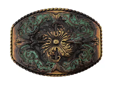 Antique Brass Southwestern Patina  Finish Western Cross Decorative Belt Buckle • $15.95