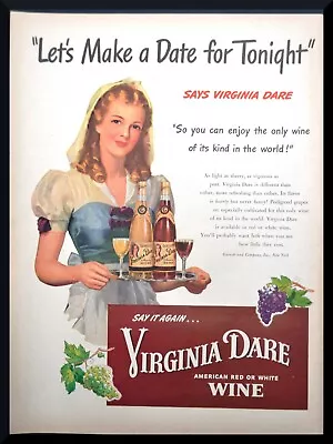 1947 Virginia Dare Wine: Show Me The Way To Your Home Vintage Print Ad • £9.45