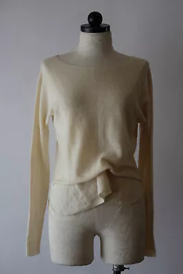 Vince Cream Soft Wool Boat Neck Dolman Sleeve Thin Pullover Sweater Women XS • $49.99
