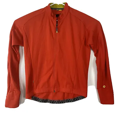Mavic Womans Full Zip Cycling Jacket L Red Bike Bicycle Jersey Running  • $25.88