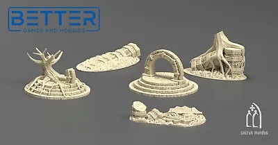 Scatter Set - Temple Ruins 3d Printed Terrain. For Age Of Sigmar Warhammer • $22.95