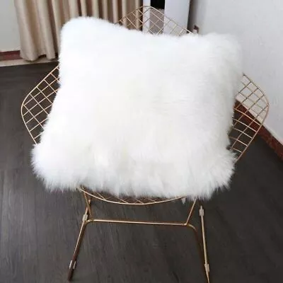 Fluffy Faux Fur Soft Plush Pillow Case Cushion Cover Xmas Home Room Sofa Decor • £5.63