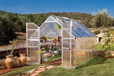 Walk-in Greenhouse Kit 8x12 Polycarbonate Double Doors Durable Balance • £839