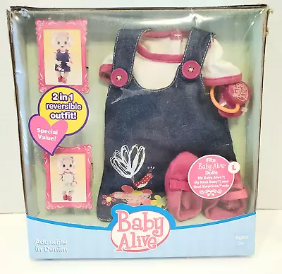 New My Baby Alive Dolls Clothing Outfit Reversible Denim Dress Real Surprises • $31.95