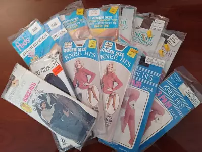 Vintage Knee Hi's High Stockings 13 Pack Lot Stretch Sheer Peds Leg Fashions 60 • $59.99