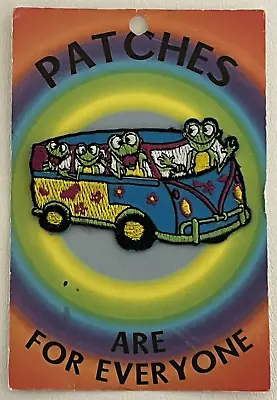 Vtg Volkswagon VW Bus W/ Frogs Embroidered Iron-On Patch New On Card Novelty Co. • $12