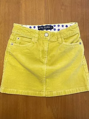 Girls Size 7-8y Mini Boden Heart Pockets Skirt Yellow Corduroy 7-8 Years • $12