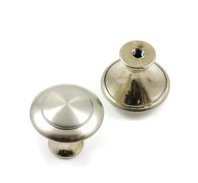 2 X 30mm ROUND METAL KNOB / WITH SCREWS DRAWER CABINET CUPBOARD  DIY FIXINGS • £3.14