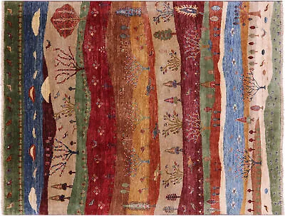 $1433 • Buy Gabbeh Tribal Hand-Knotted Wool Rug 5' 1  X 6' 8  - Q20650